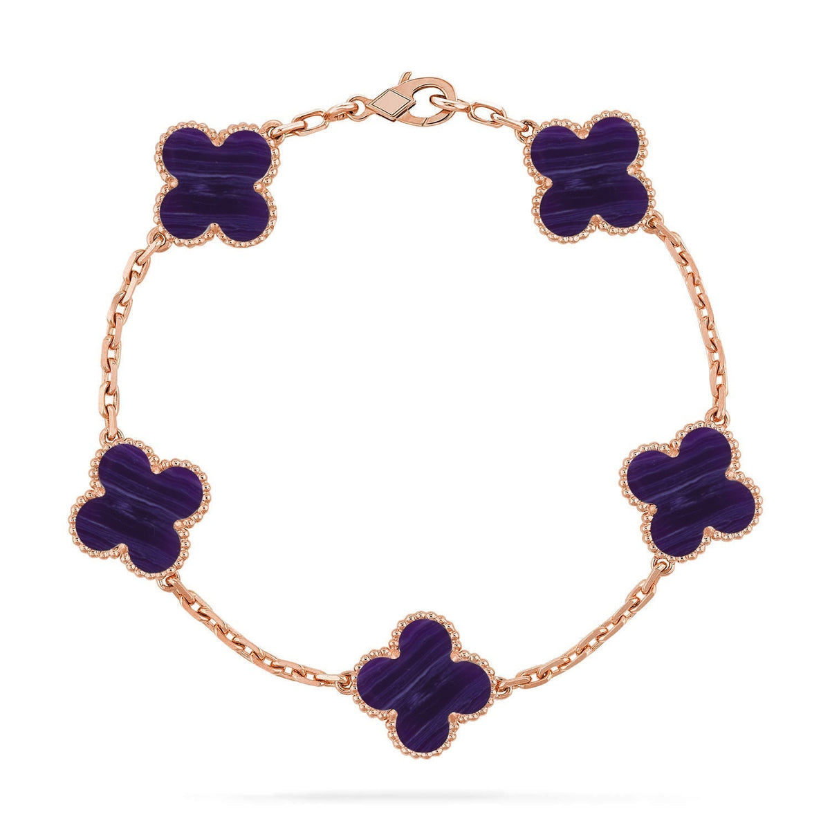[Elowen Schmuck] CLOVER 5 MOTIF ARMBAND KOLLEKTION LILA STREIFEN