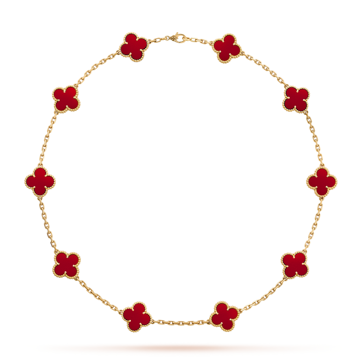 [Elowen jewelsry ]CLOVER 10 MOTIFS CARNELIAN NECKLACE