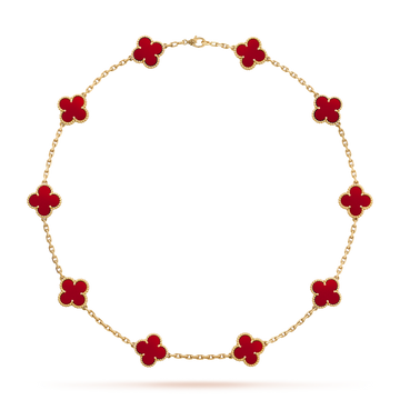 [Elowen jewelsry ]CLOVER 10 MOTIFS CARNELIAN NECKLACE