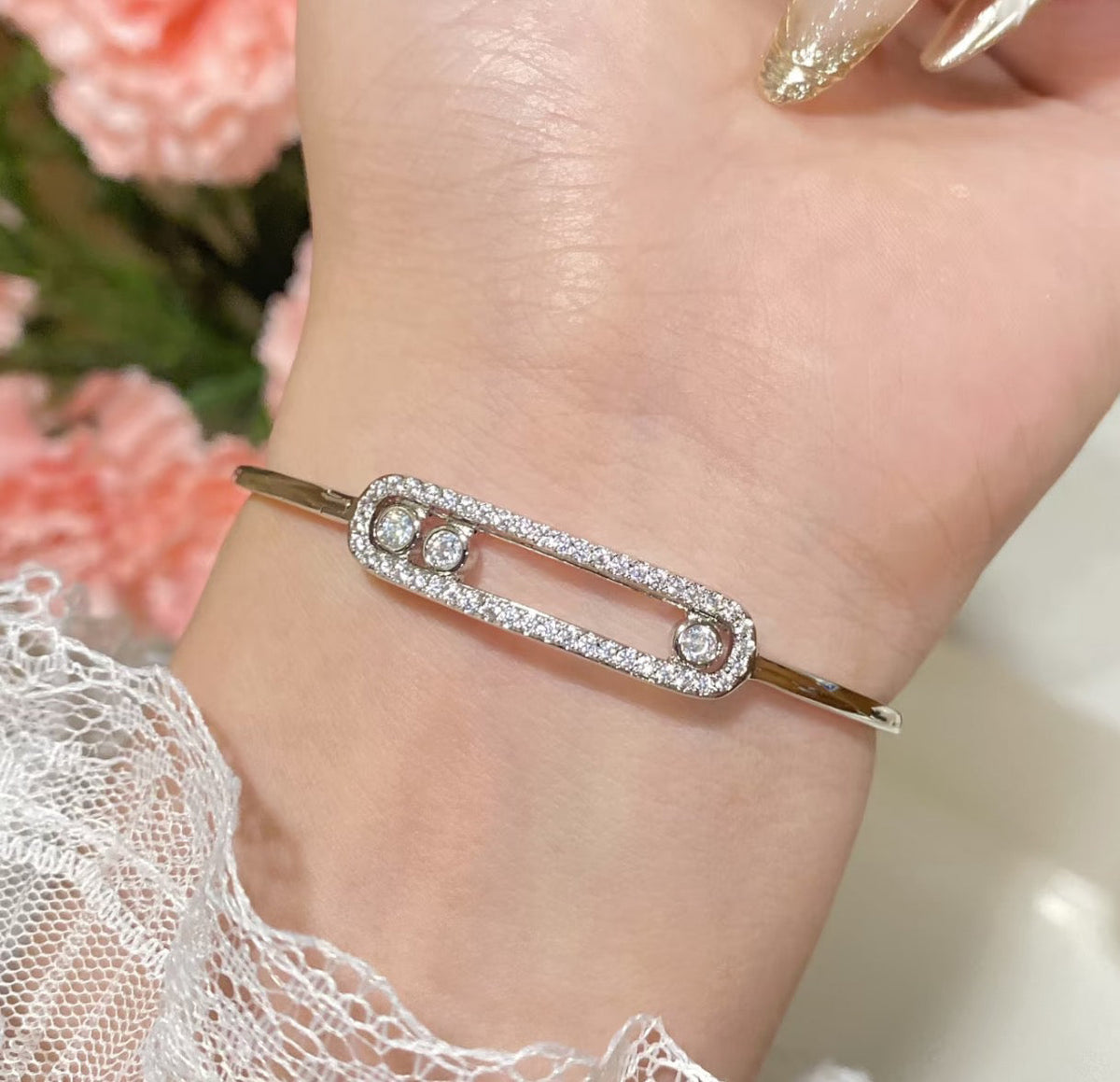 [Elowen jewelsry]Move Pavé Diamond Bangle Bracelet M