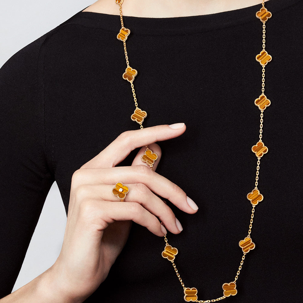 [Elowen jewelsry ]CLOVER 20 MOTIFS TIGER EYE ROSE GOLD