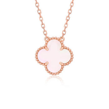[Elowen jewelsry ]CLOVER 15MM PINK MOTHER-OF-PEARL SINGLE FLOWER NECKLACE