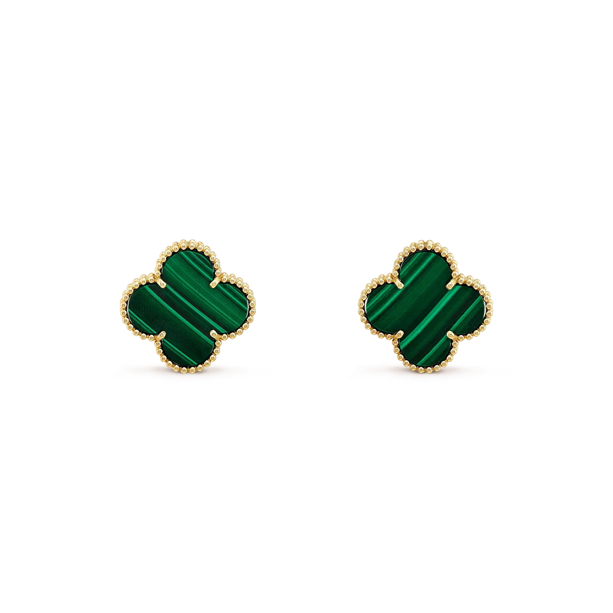 [Elowen jewelsry ]CLOVER MINI 9.5MM MALACHITE  EARRINGS
