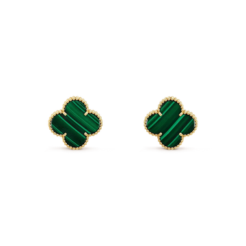 [Elowen jewelsry ]CLOVER MINI 9.5MM MALACHITE  EARRINGS