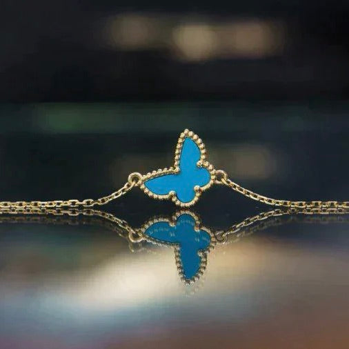 [Elowen jewelry] バタフライ ターコイズ バタフライ ブレスレット