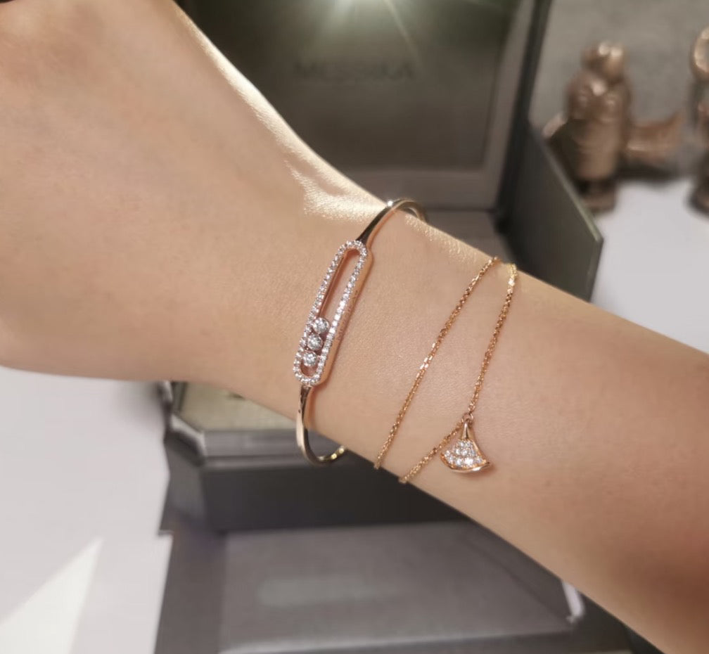 [Elowen jewelsry]Move Pavé Diamond Bangle Bracelet M