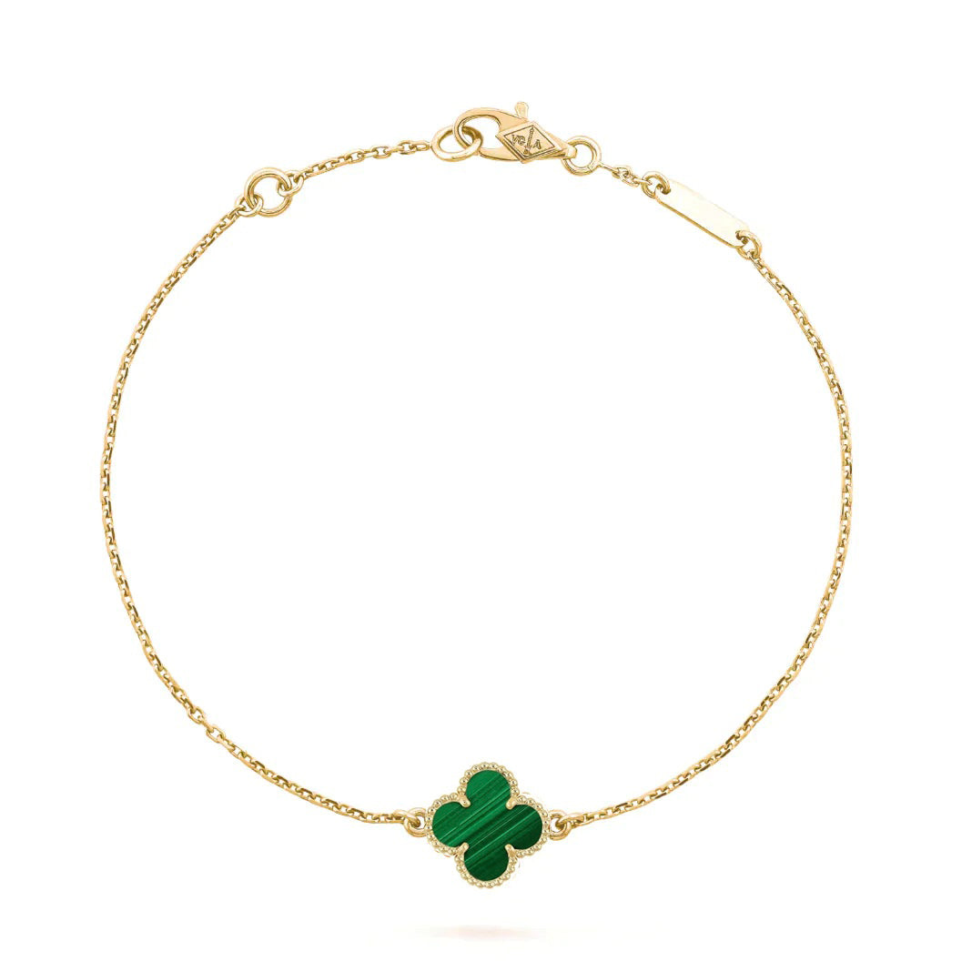 [Elowen jewelsry ]CLOVER BRACELET MALACHITE 1 MOTIF