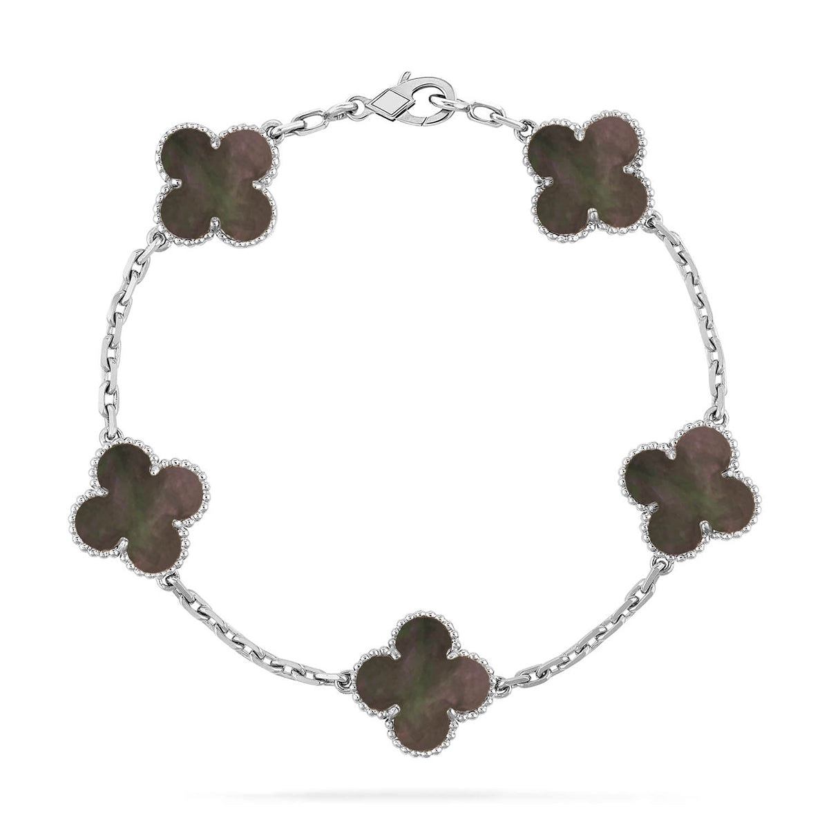 [Elowen jewelry] クローバー 5モチーフ グレーマザーオブパール ブレスレットコレクション
