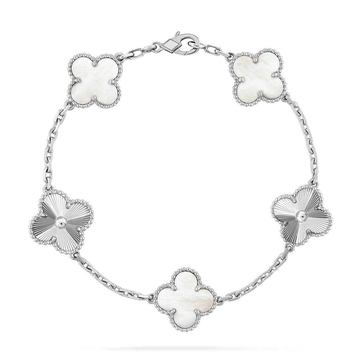 {
  "Elowen jewelsry": "Elowen Schmuck",
  "CLOVER WHITE PEARL MOP 5 MOTIF BRACELET COLLECTION": "KLEEBLATT WEISSE PERLMUTT 5-MOTIV ARMBAND KOLLEKTION"
}