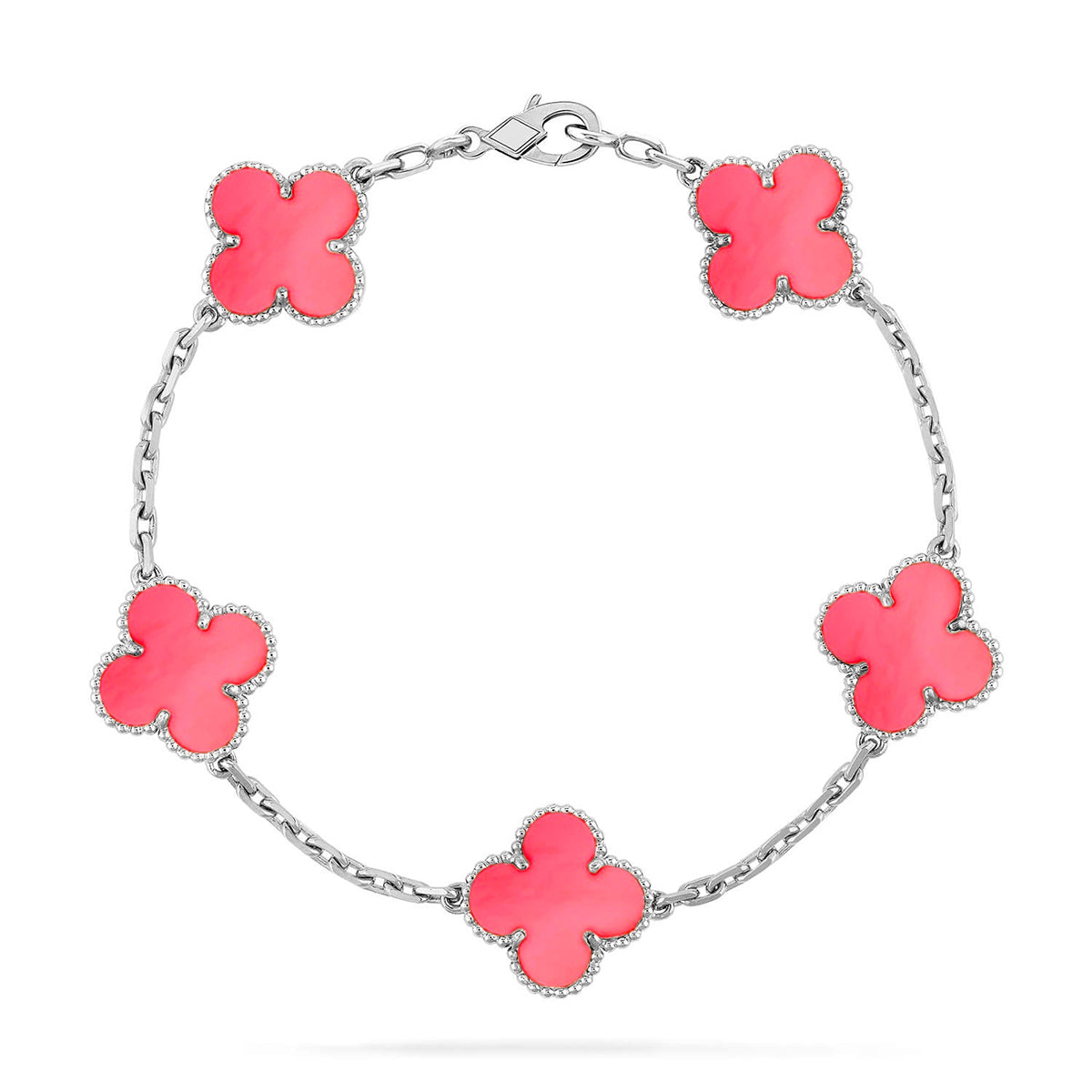 {
  "Elowen jewelsry": "Elowen ジュエリー",
  "CLOVER 5 MOTIFS  PINK MOP BRACELET COLLECTION": "クローバー 5モチーフ ピンクマザーオブパール ブレスレットコレクション"
}