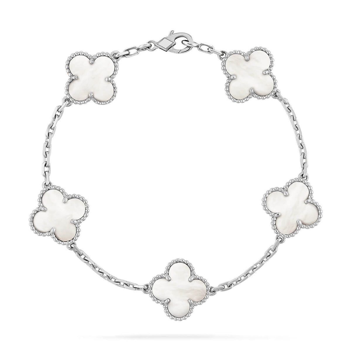 {
  "Elowen jewelsry": "Elowen Schmuck",
  "CLOVER WHITE PEARL MOP 5 MOTIF BRACELET COLLECTION": "KLEEBLATT WEISSE PERLMUTT 5-MOTIV ARMBAND KOLLEKTION"
}