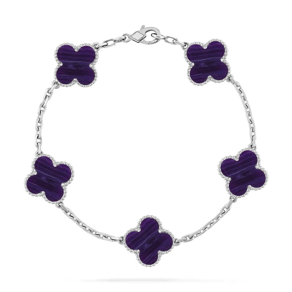 [Elowen Schmuck] CLOVER 5 MOTIF ARMBAND KOLLEKTION LILA STREIFEN