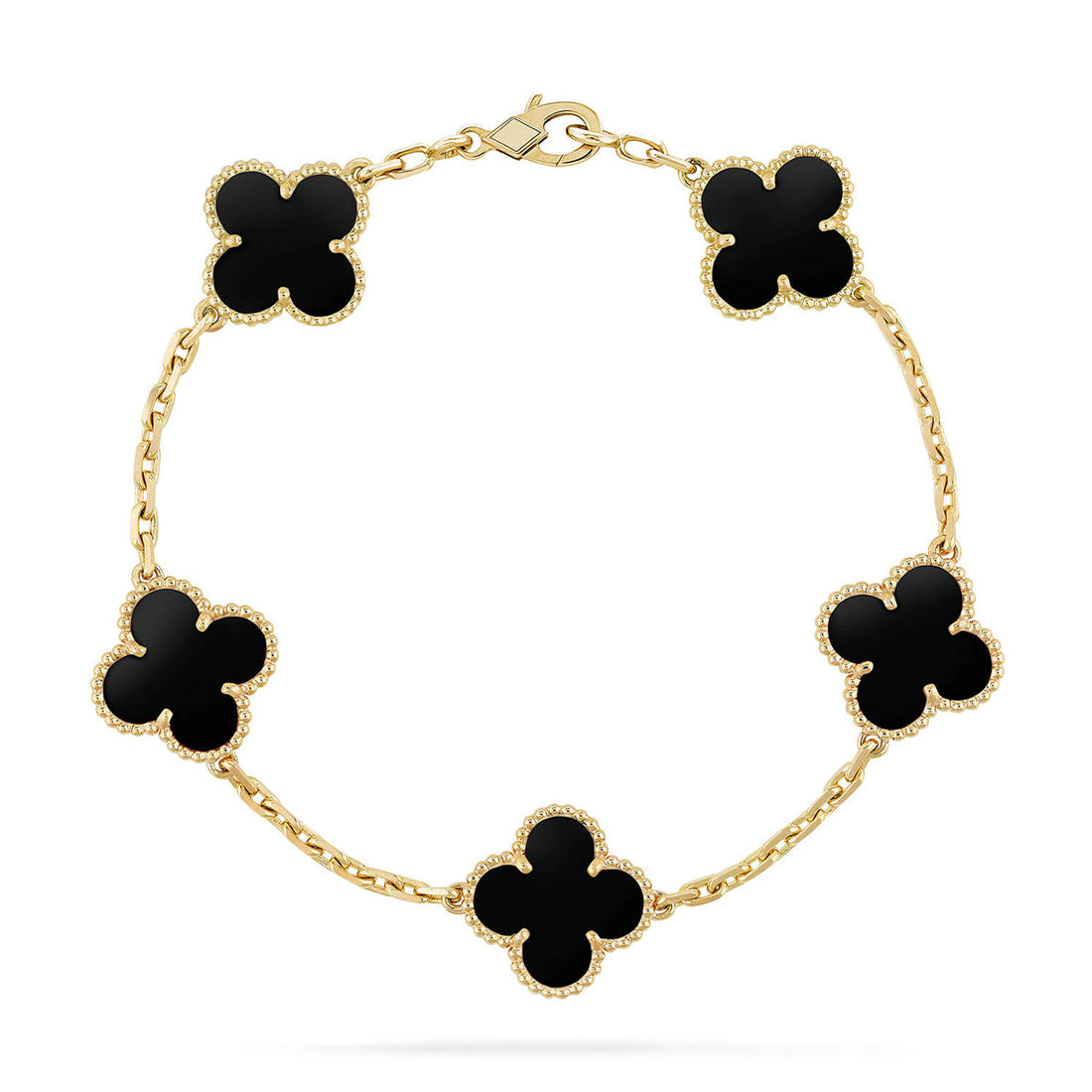 {
  "Elowen jewelsry": "Elowen ジュエリー",
  "CLOVER 5 MOTIF ONYXS BRACELET COLLECTION": "クローバー 5モチーフ オニキス ブレスレット コレクション"
}