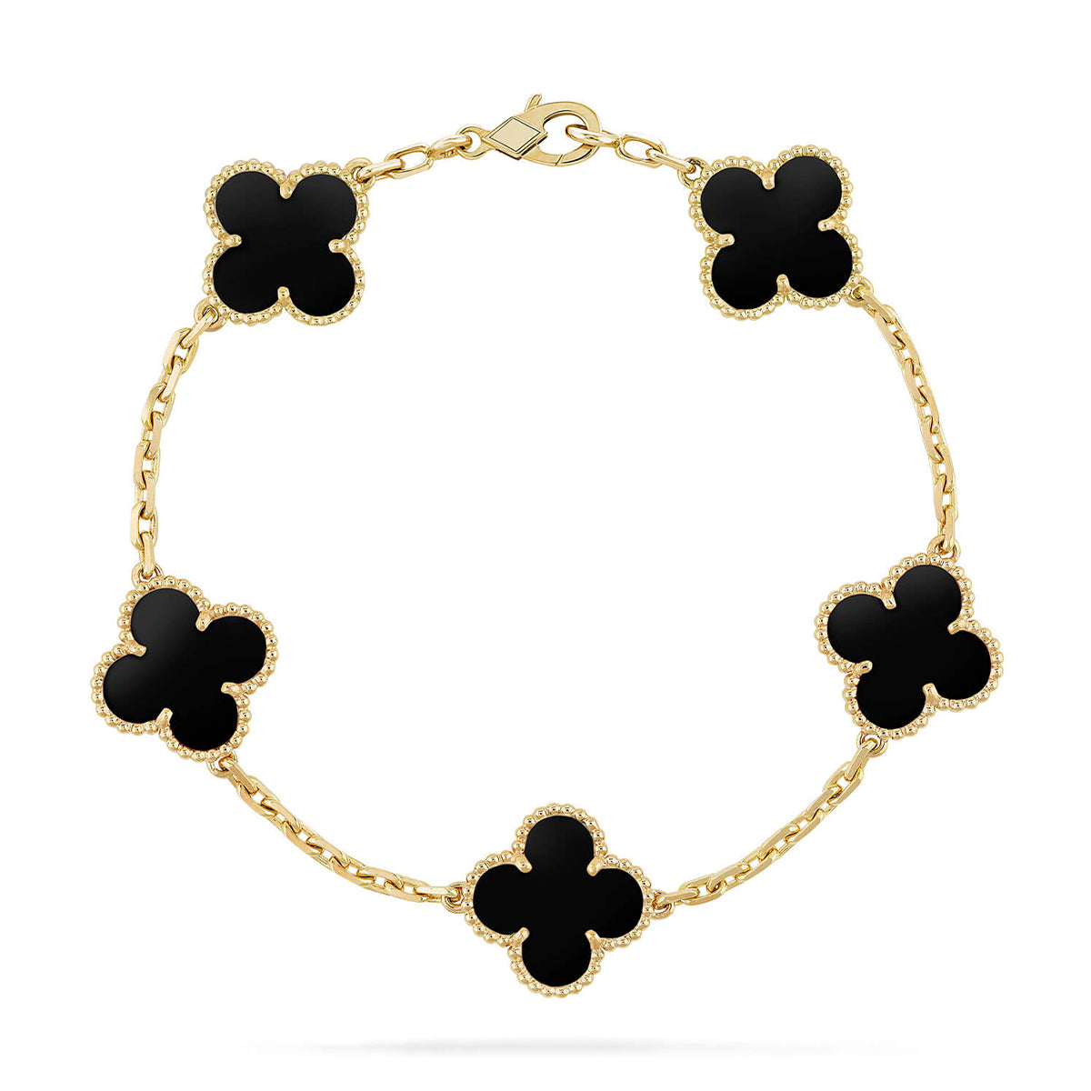 [Elowen Schmuck] CLOVER 5-MOTIV ONYX ARMBAND KOLLEKTION