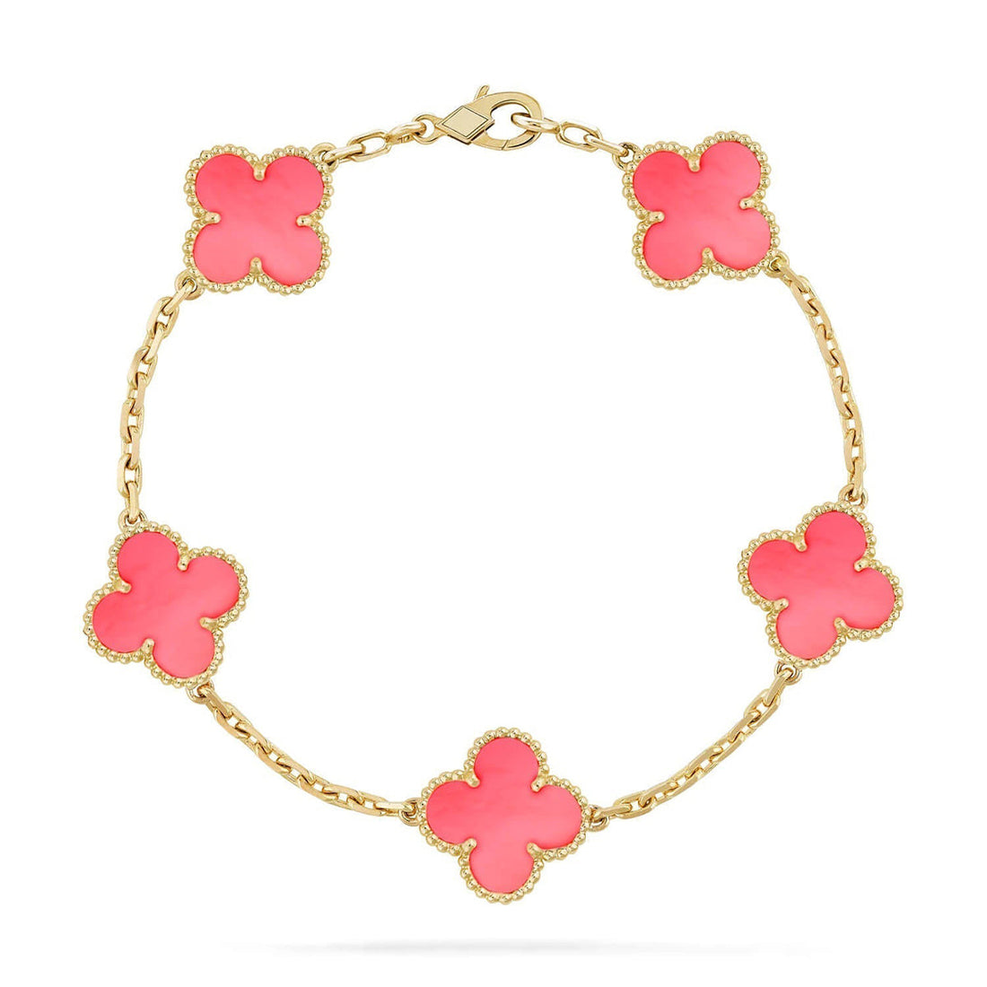 {
  "Elowen jewelsry": "Elowen ジュエリー",
  "CLOVER 5 MOTIFS  PINK MOP BRACELET COLLECTION": "クローバー 5モチーフ ピンクマザーオブパール ブレスレットコレクション"
}