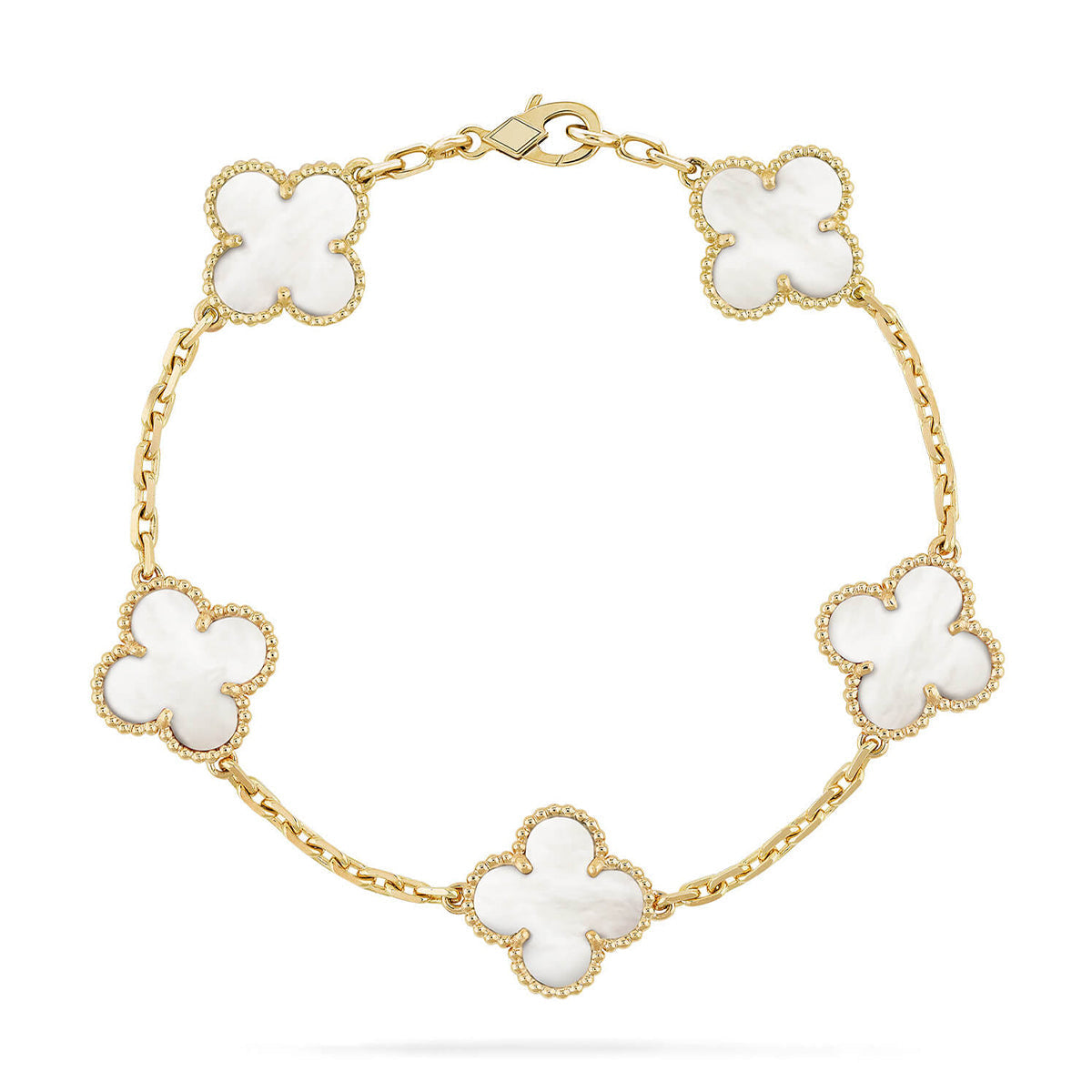 {
  "Elowen jewelsry": "Elowen Schmuck",
  "CLOVER WHITE PEARL MOP 5 MOTIF BRACELET COLLECTION": "KLEEBLATT WEISSE PERLMUTT 5-MOTIV ARMBAND KOLLEKTION"
}