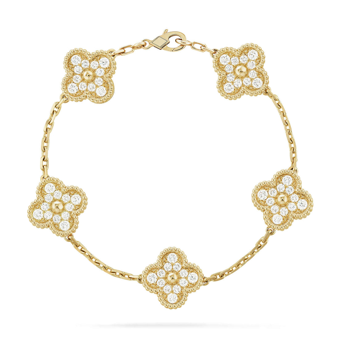 [Elowen jewelry] クローバー 5モチーフ フルダイヤモンド ブレスレット コレクション