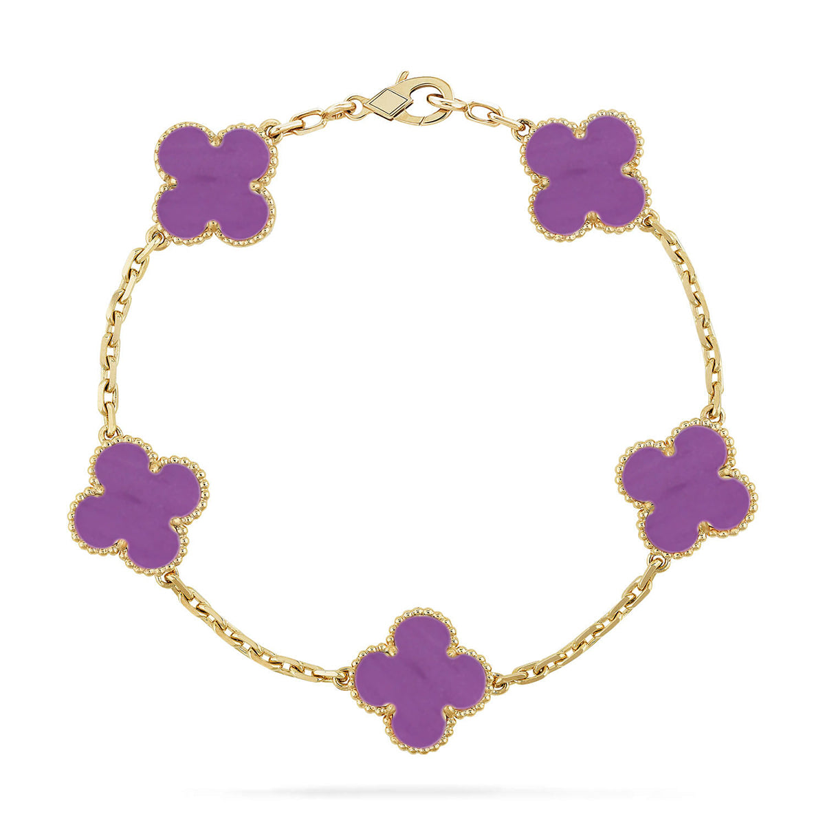 [Elowen jewelsry ] CLOVER 5 MOTIF VIOLET BRACELET COLLECTION