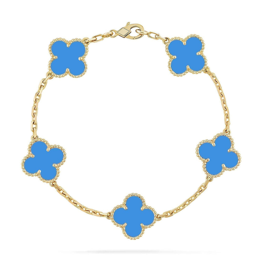 [Elowen jewelsry ] CLOVER 5 モチーフ ブルーアゲート ブレスレット コレクション