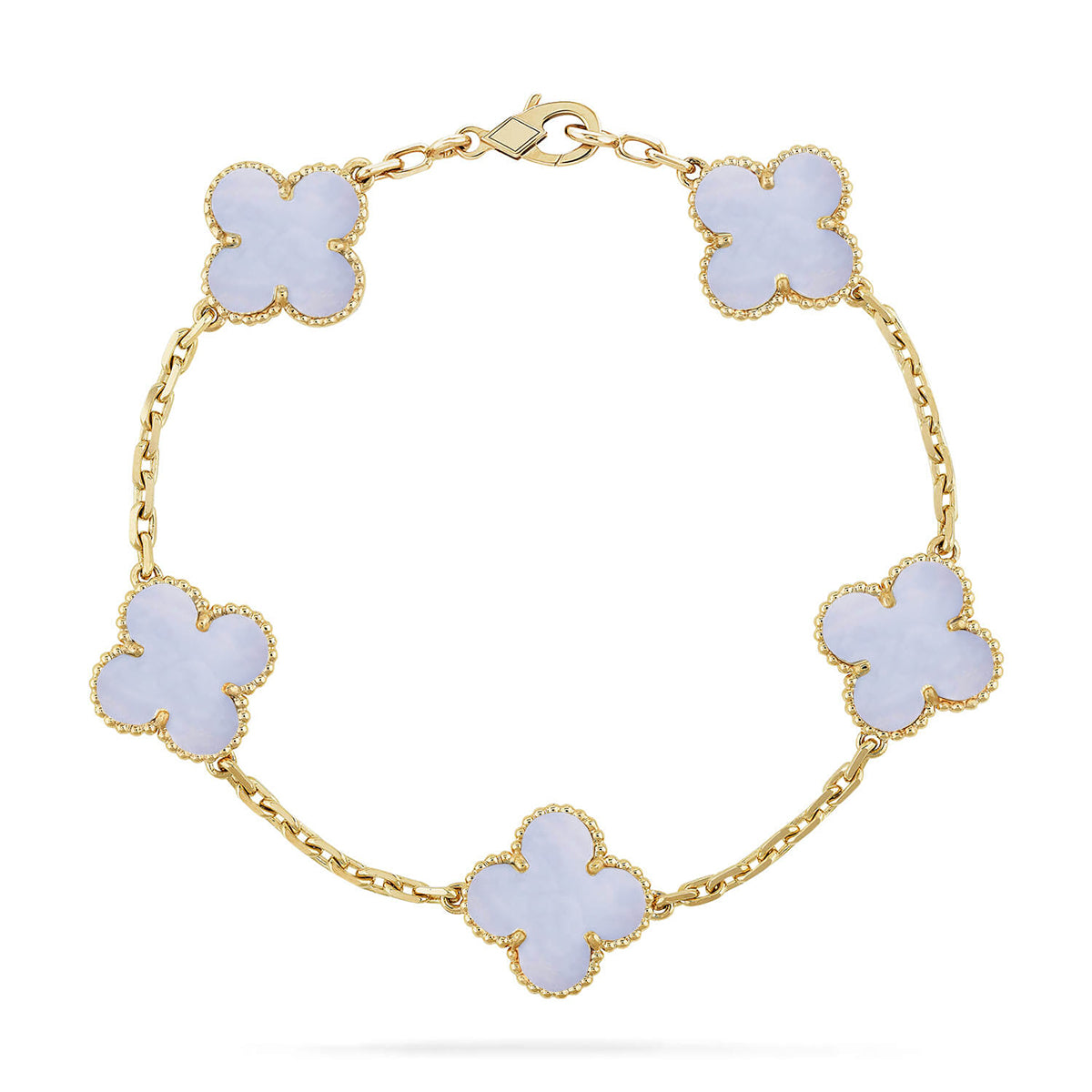 {
  "Elowen jewelsry": "Elowen ジュエリー",
  "CLOVER 5 MOTIF PURPLE CHALCEDONY BRACELET COLLECTION": "クローバー 5モチーフ パープルカルセドニー ブレスレットコレクション"
}