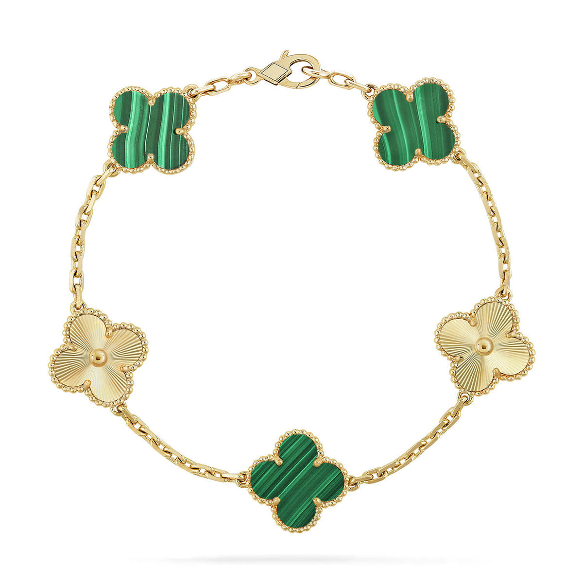 [Elowen Schmuck] CLOVER 5-MOTIV MALACHIT-ARMBAND KOLLEKTION