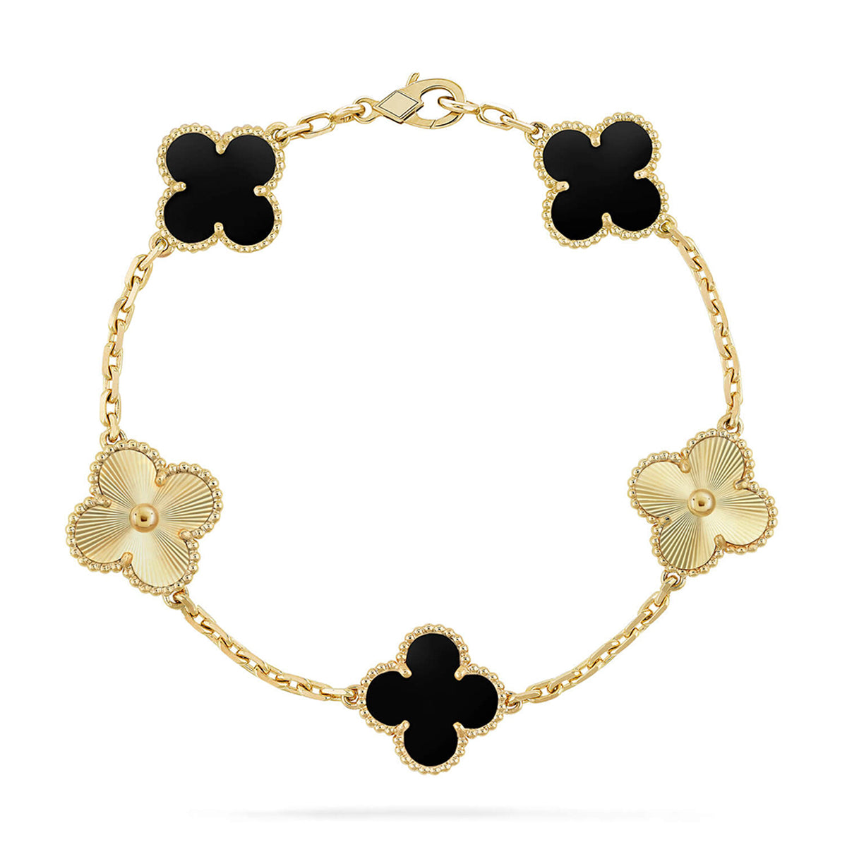[Elowen Schmuck] CLOVER 5-MOTIV ONYX ARMBAND KOLLEKTION