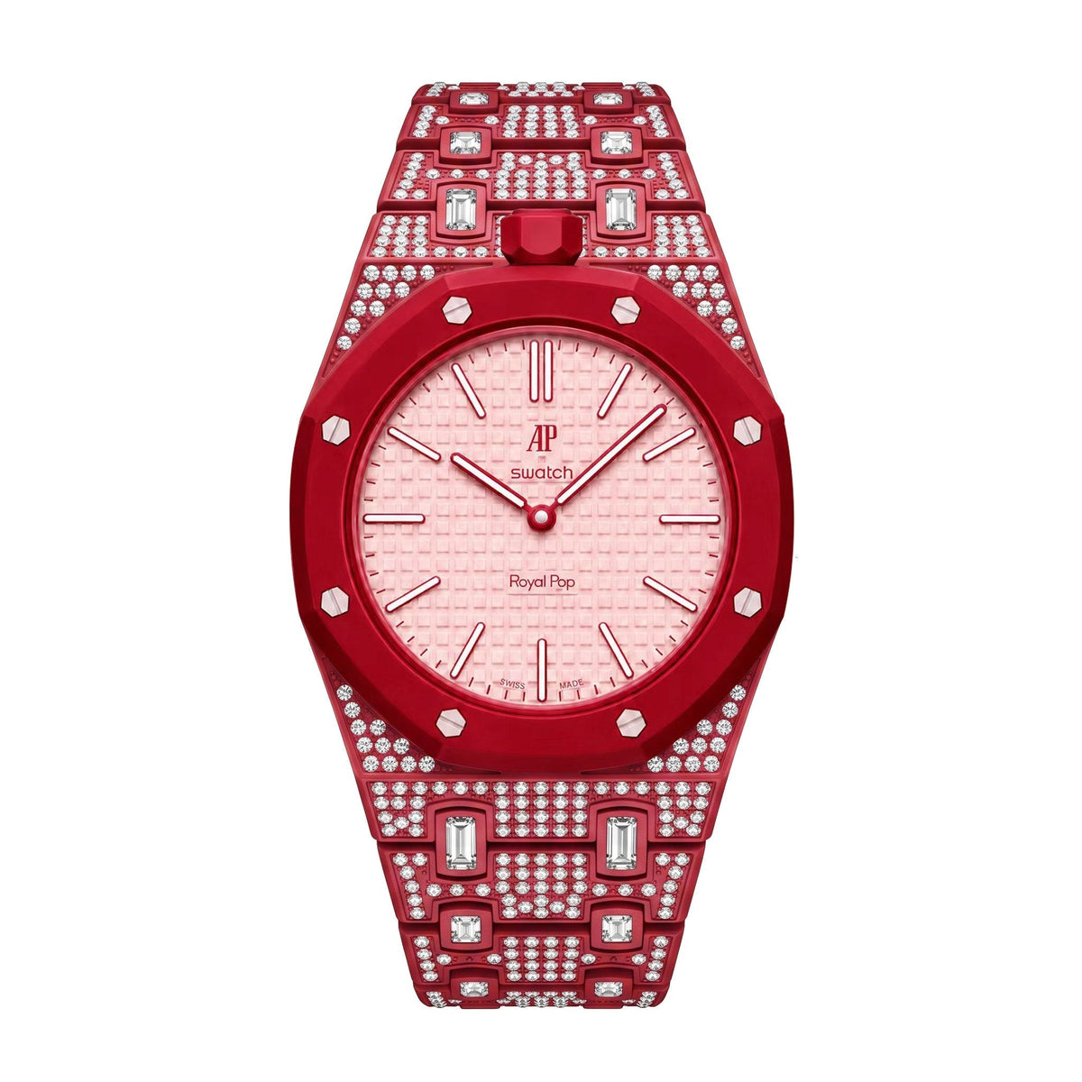 Royal Oak Pop Exklusiv Gehäuse aus Biokeramik & Armband aus Biokeramik voll besetzt mit Diamanten