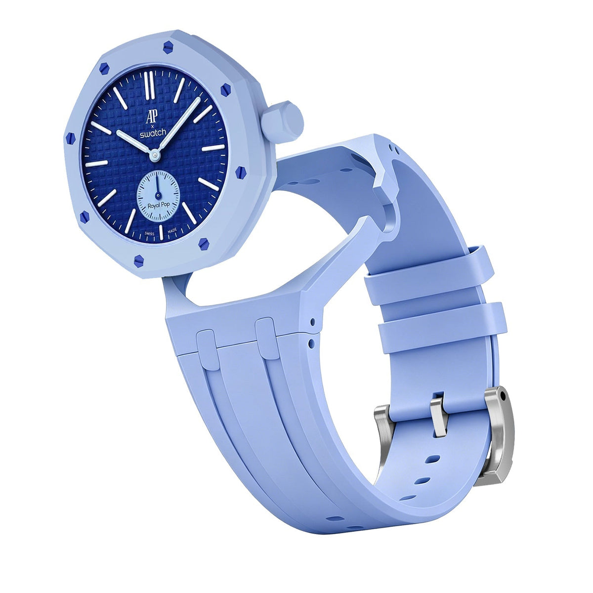 Eksklusives Oak Pop hellblaues Silikonarmband