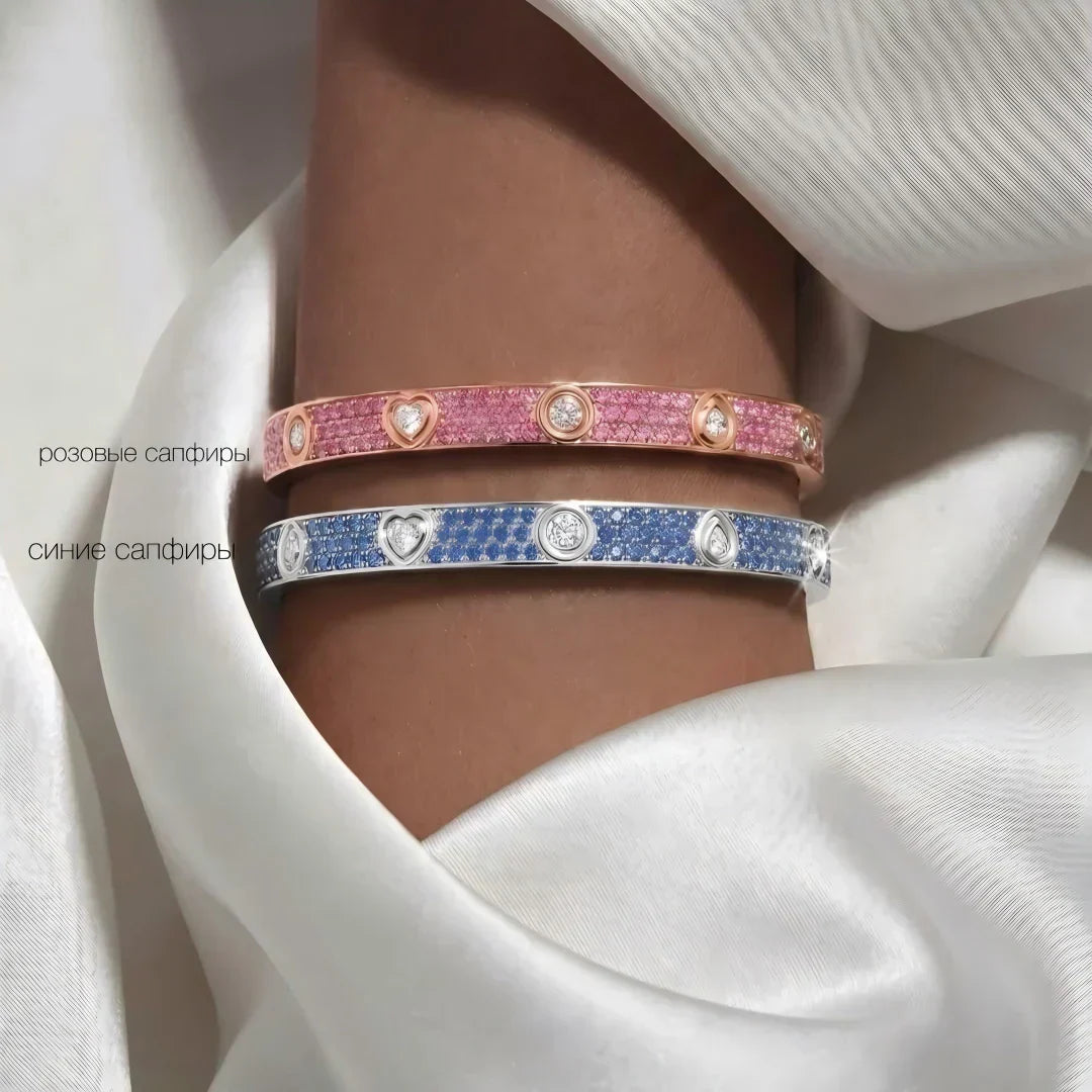 [Elowen jewelsry]KLASSISCHES 6,1 MM LOVE-ARMBAND 10-DIAMANTEN FULL PAVÉ