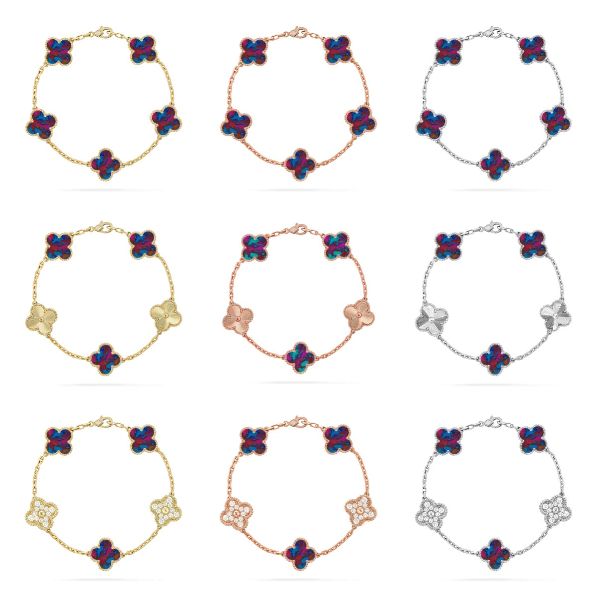 {
"Elowen jewelsry ": "Elowen Schmuck ",
"CLOVER 5 MOTIF COLOR GEMSTONES BRACELET COLLECTION": "KLEEBLATT 5-MOTIV EDELSTEIN-ARMBAND KOLLEKTION"
}