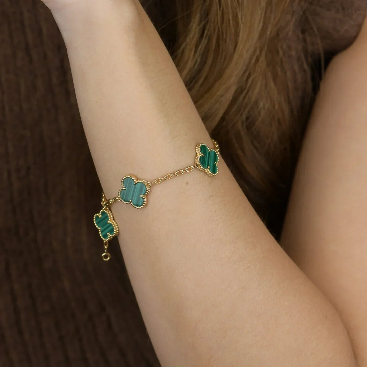 [Elowen Schmuck] CLOVER 5-MOTIV MALACHIT-ARMBAND KOLLEKTION