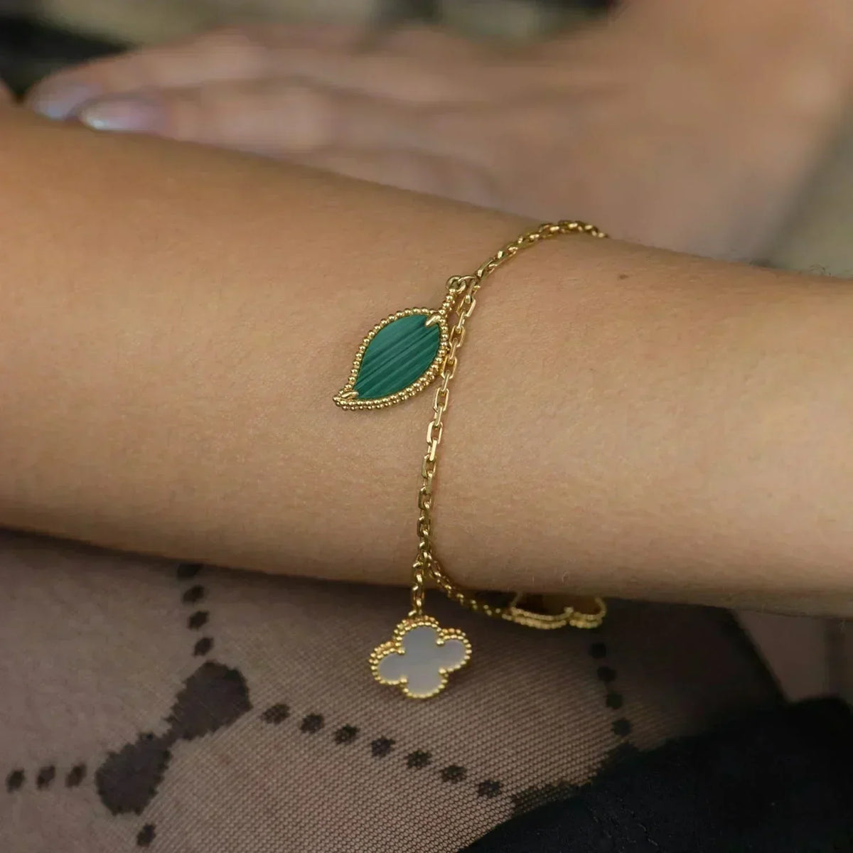 [Elowen jewelsry ]LUCKY SPRING 5 MOTIF GOLD BRACELET