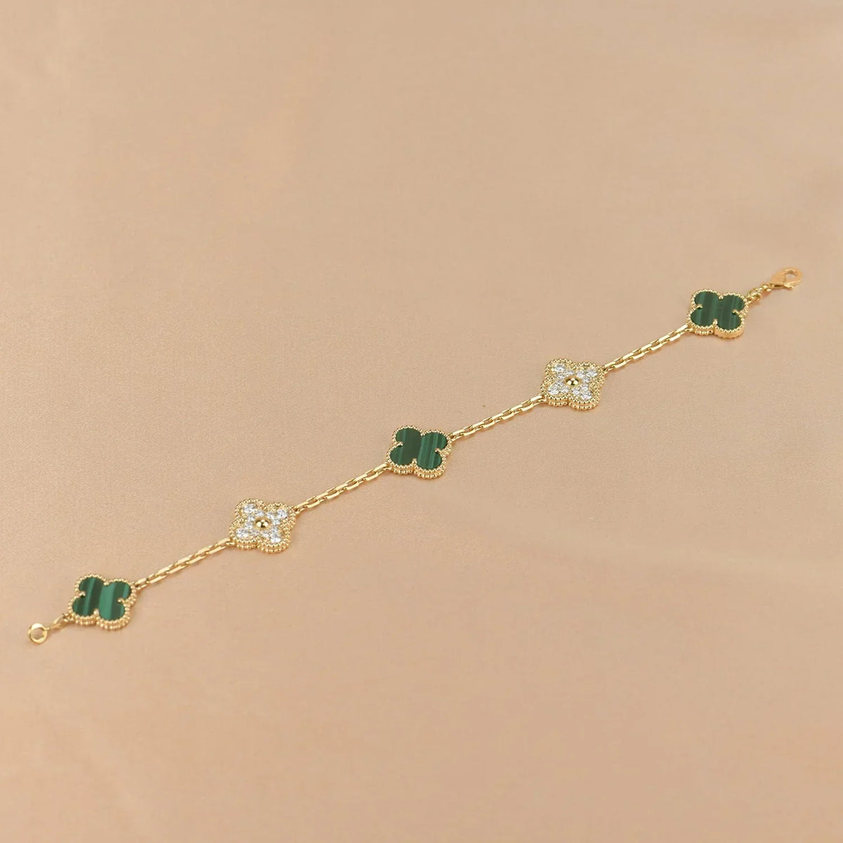 [Elowen Schmuck] CLOVER 5-MOTIV MALACHIT-ARMBAND KOLLEKTION