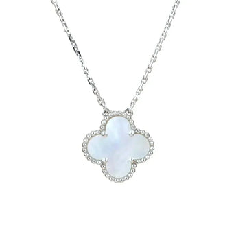 [Elowen Schmuck ]KLEEBLATT  15MM WEISSES PERLMUTT SILBER