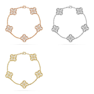 [Elowen jewelsry ] CLOVER 5 MOTIF FULL DIAMOND BRACELET COLLECTION