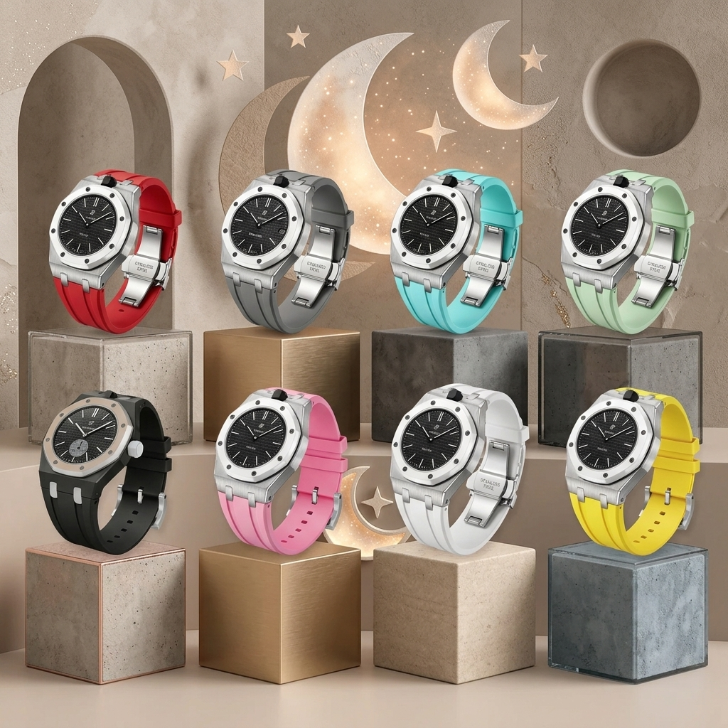 Royal Oak Pop Exklusives Stahlgehäuse & Silikonarmband mit Halterung