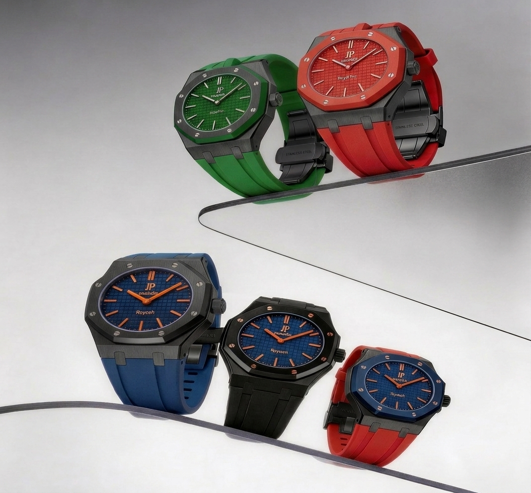 Royal Oak Pop Gehäuse aus schwarzem Edelstahl & Silikonarmband