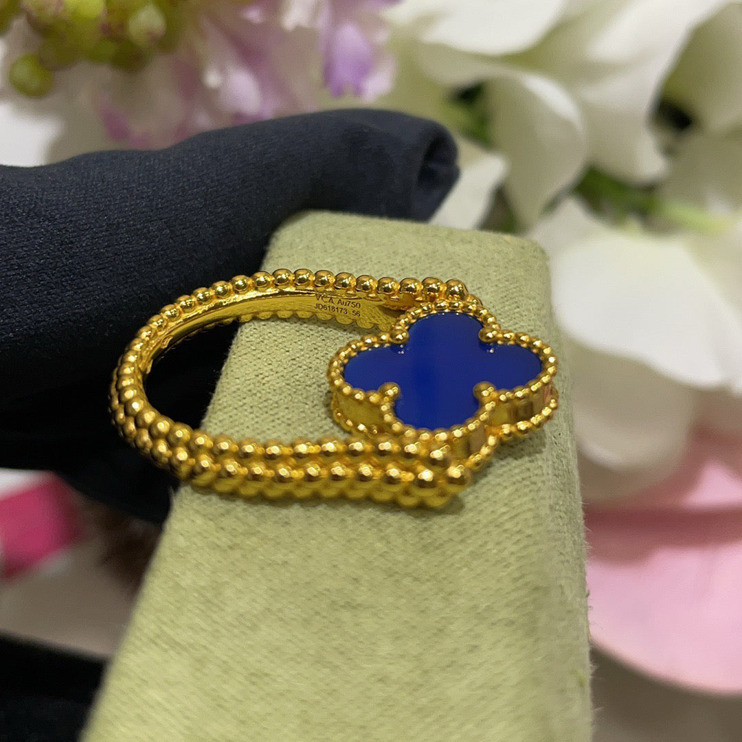 [Elowen jewelsry ]CLOVER RIVERSIBLE BLUE AGATE RING