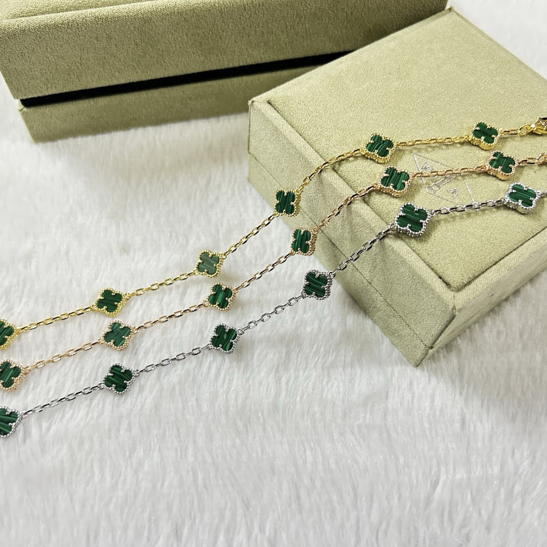 [Elowen jewelsry ]CLOVER 6 MOTIF MALACHITE BRACELET