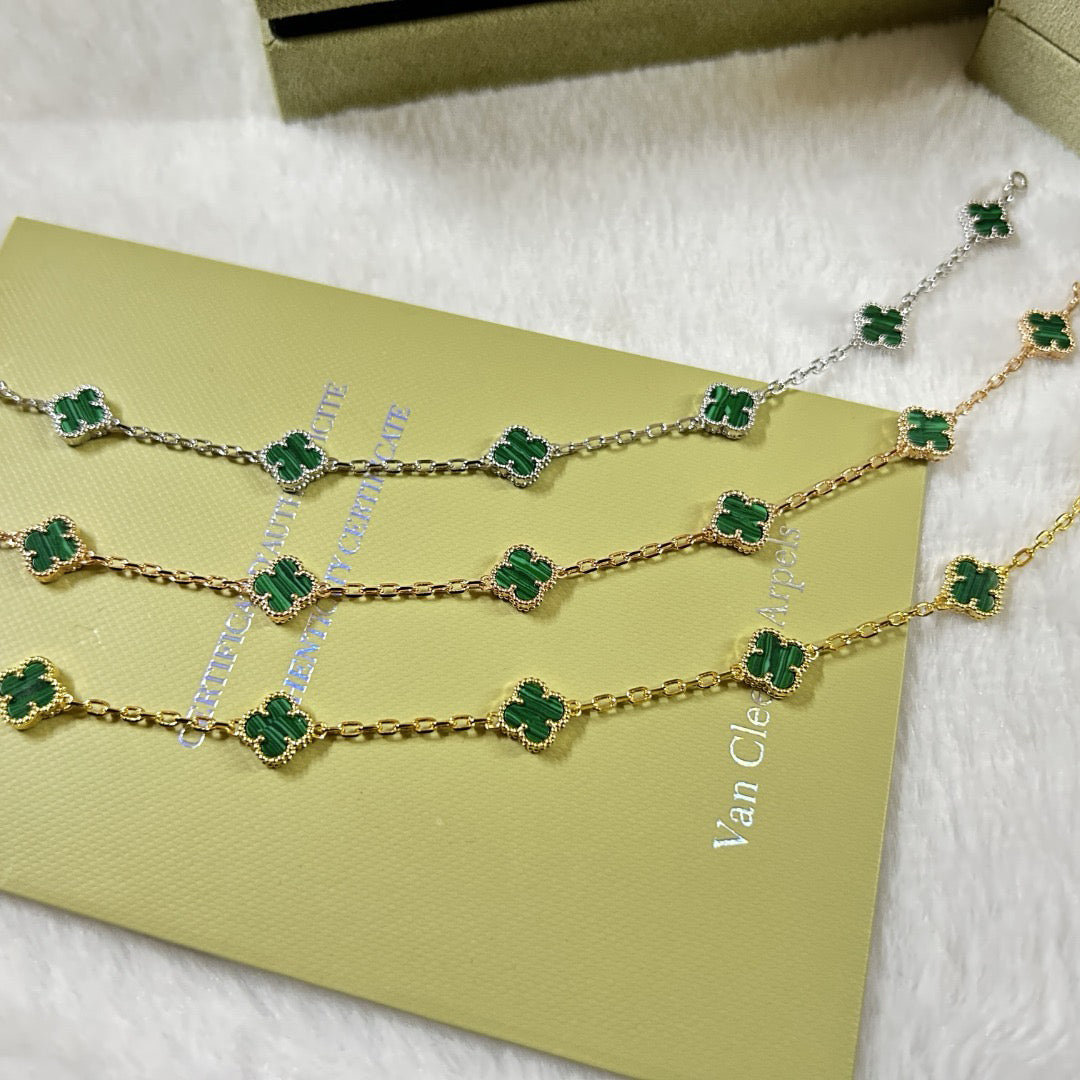 [Elowen jewelsry ]CLOVER 6 MOTIF MALACHITE BRACELET