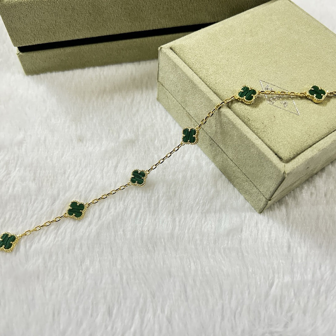 [Elowen jewelsry ]CLOVER 6 MOTIF MALACHITE BRACELET