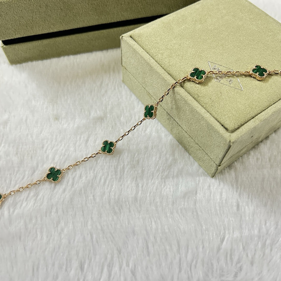 [Elowen jewelsry ]CLOVER 6 MOTIF MALACHITE BRACELET