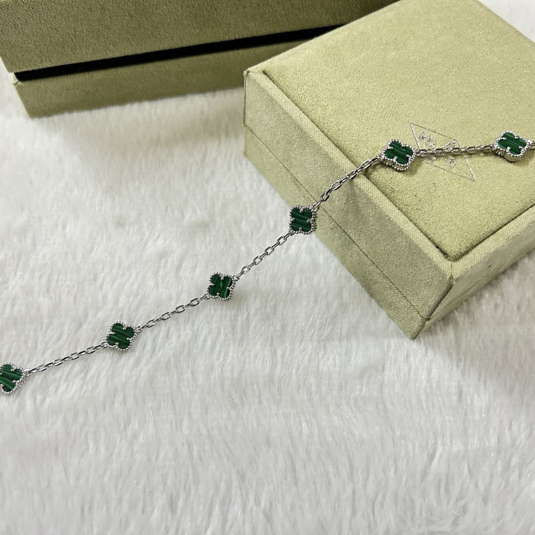[Elowen jewelsry ]CLOVER 6 MOTIF MALACHITE BRACELET