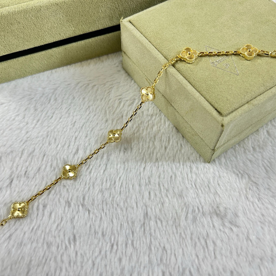 [Elowen jewelsry ]クローバー 6モチーフ ダイヤモンドブレスレット