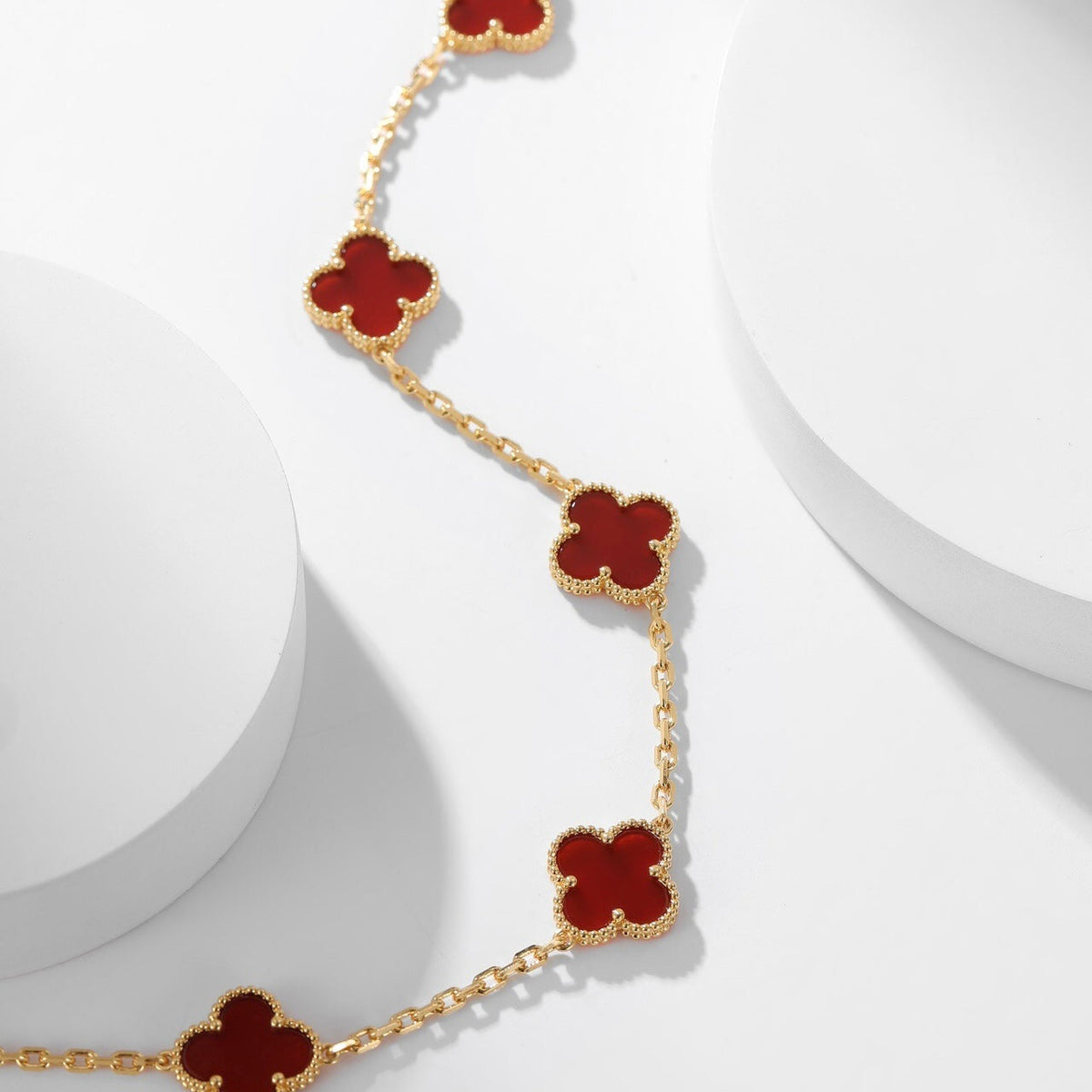 [Elowen jewelsry ]CLOVER 10 MOTIFS CARNELIAN NECKLACE