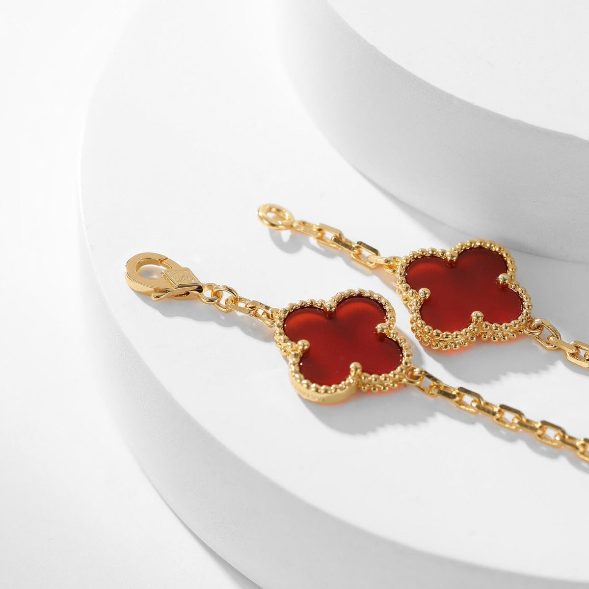 [Elowen jewelsry ]CLOVER 10 MOTIFS CARNELIAN NECKLACE