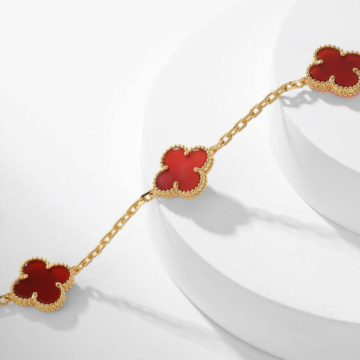 [Elowen jewelsry ]CLOVER 10 MOTIFS CARNELIAN NECKLACE