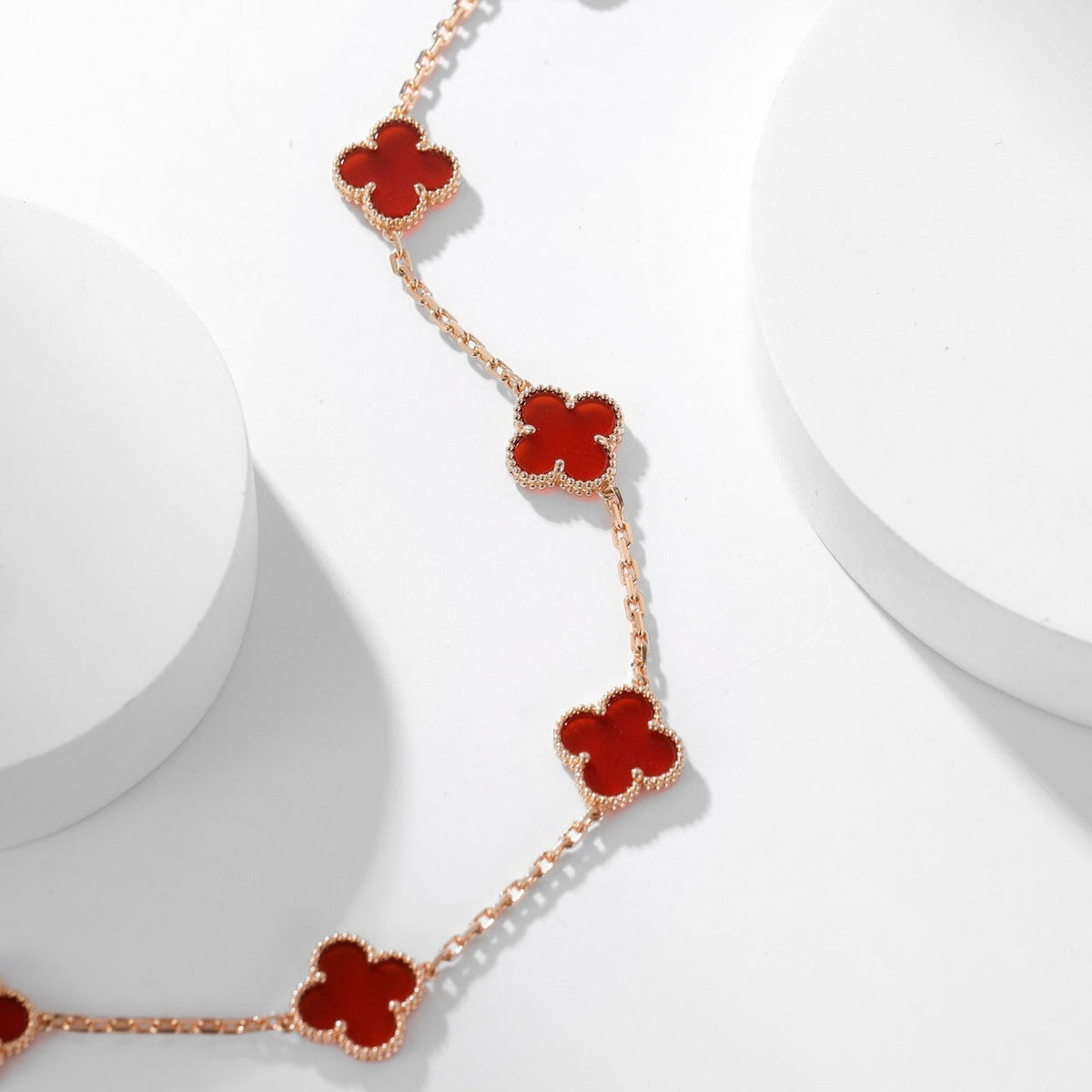 [Elowen jewelsry ]CLOVER 10 MOTIFS CARNELIAN NECKLACE