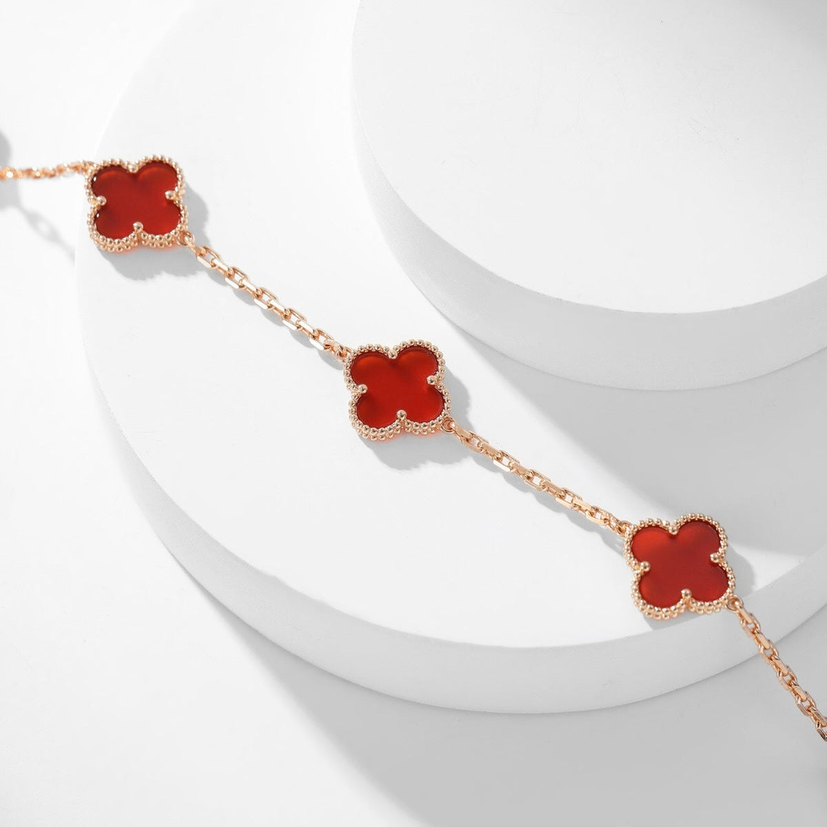 [Elowen jewelsry ]CLOVER 10 MOTIFS CARNELIAN NECKLACE