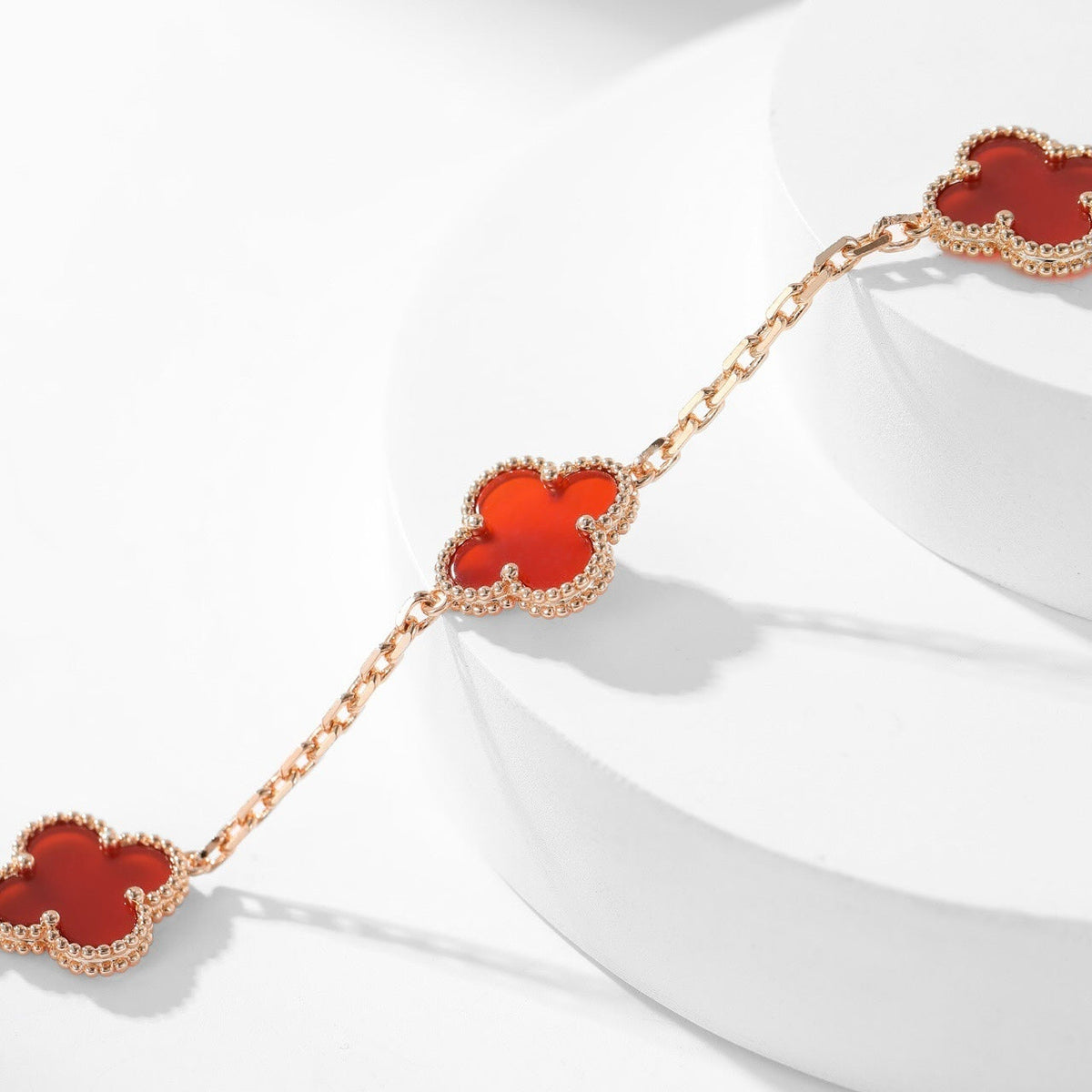 [Elowen jewelsry ]CLOVER 10 MOTIFS CARNELIAN NECKLACE